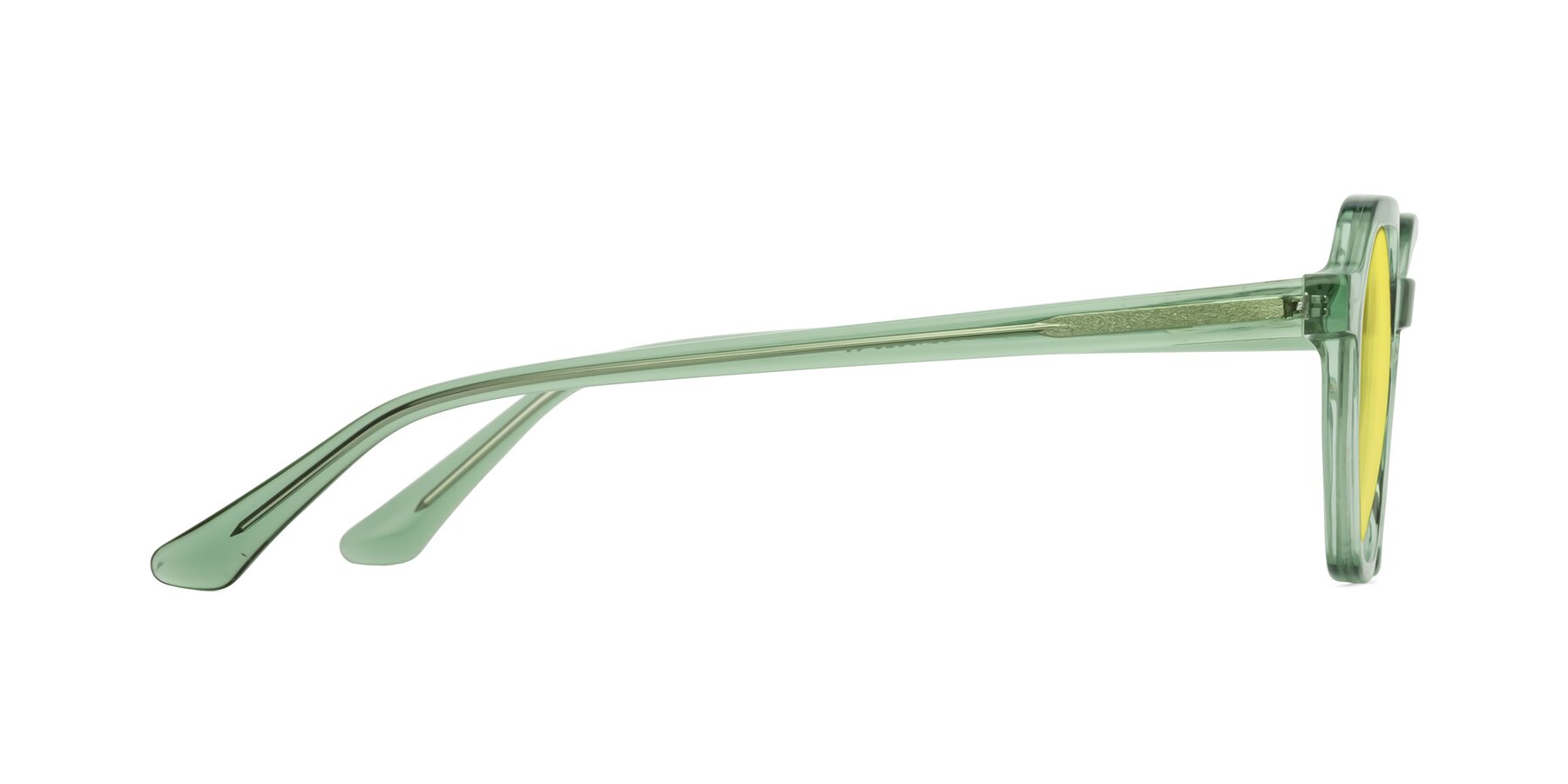 Side of Lucian in Light Green with Medium Yellow Tinted Lenses