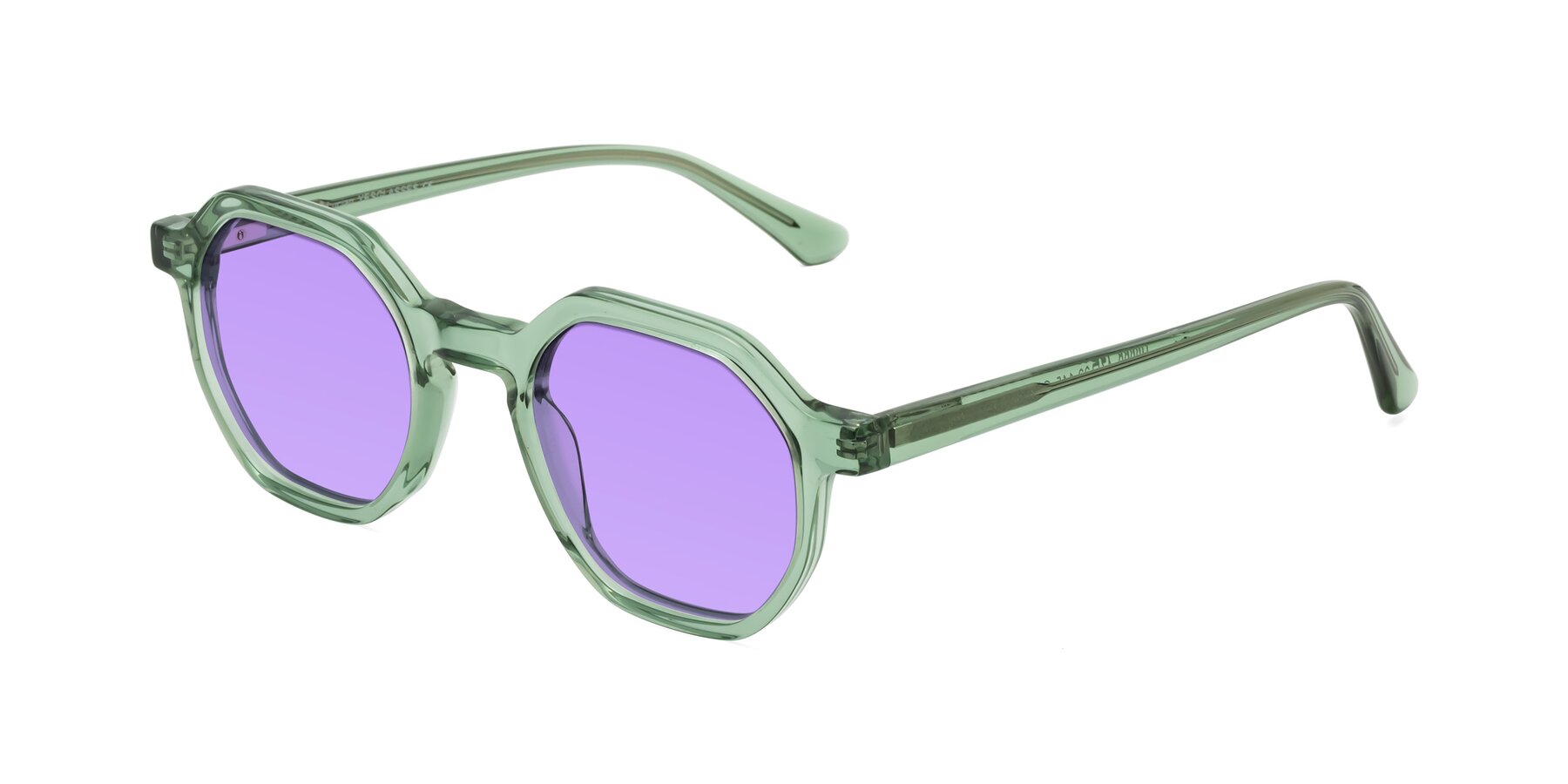 Angle of Lucian in Light Green with Medium Purple Tinted Lenses