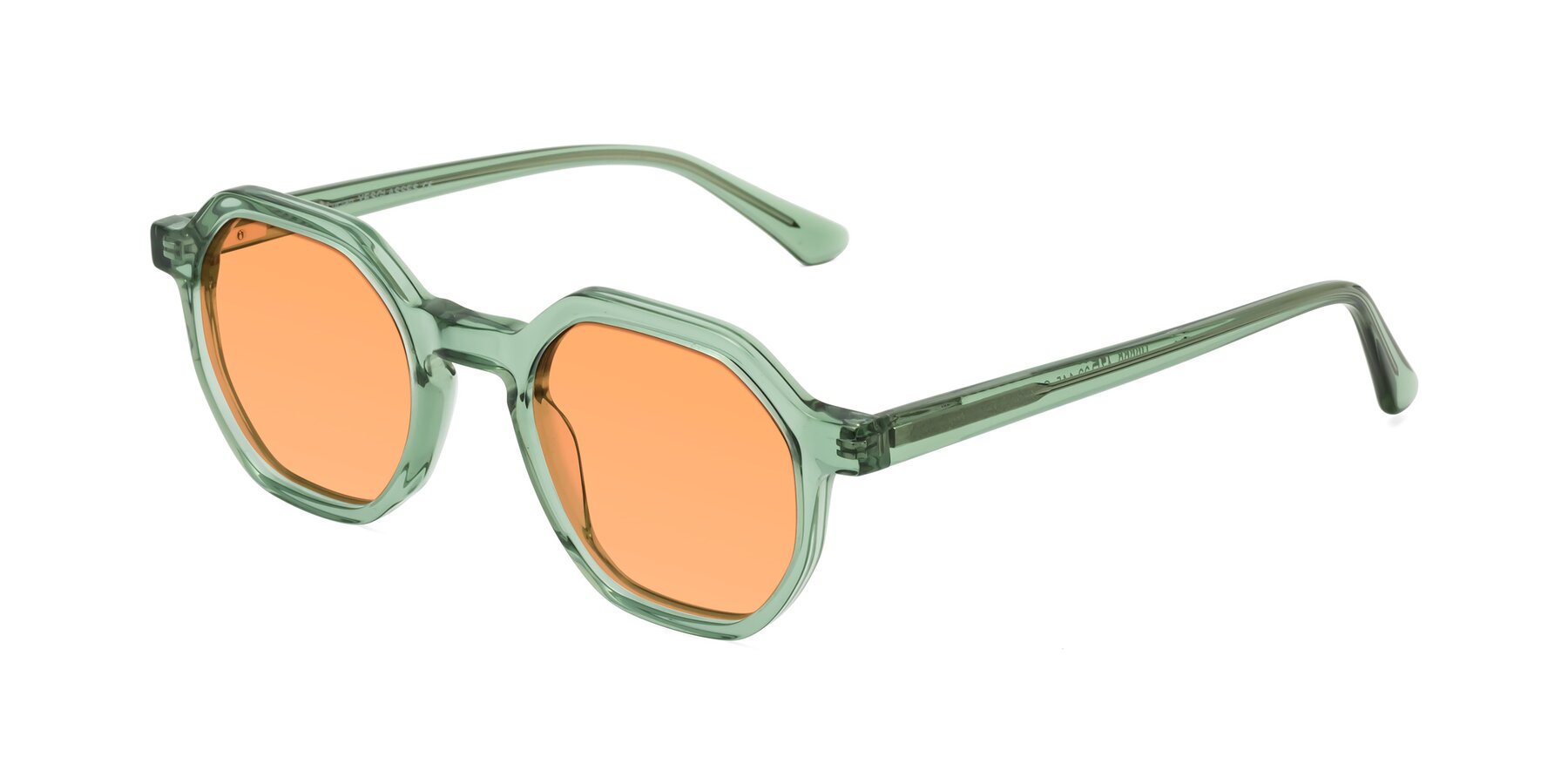 Angle of Lucian in Light Green with Medium Orange Tinted Lenses