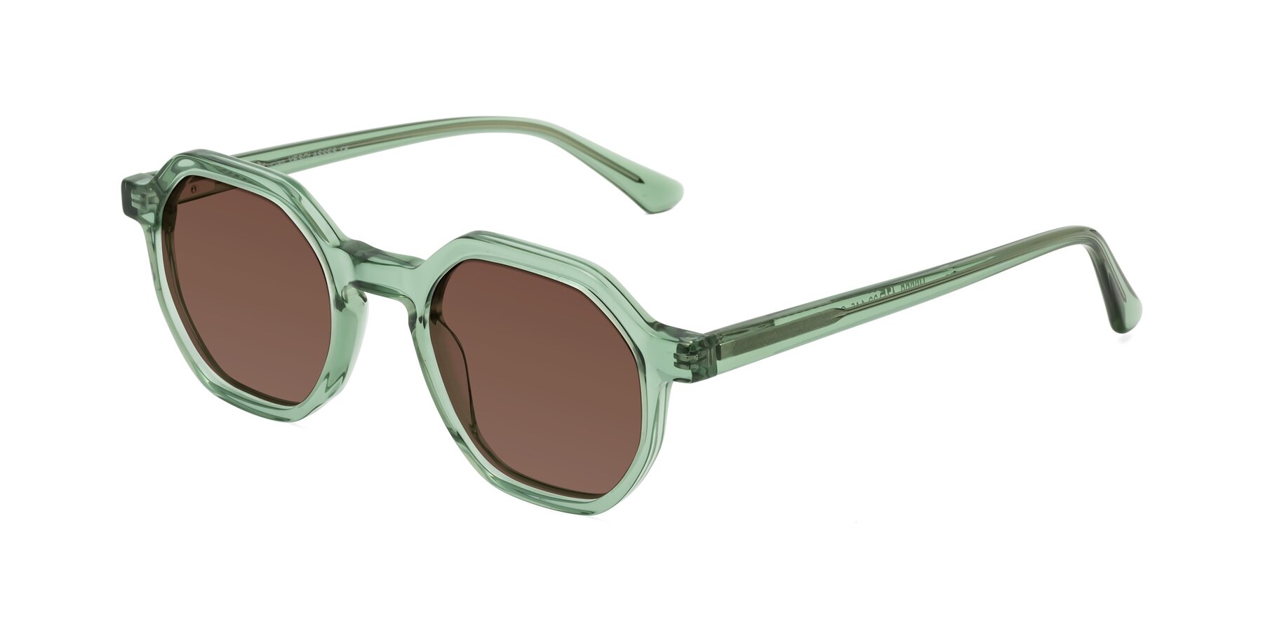 Angle of Lucian in Light Green with Brown Tinted Lenses