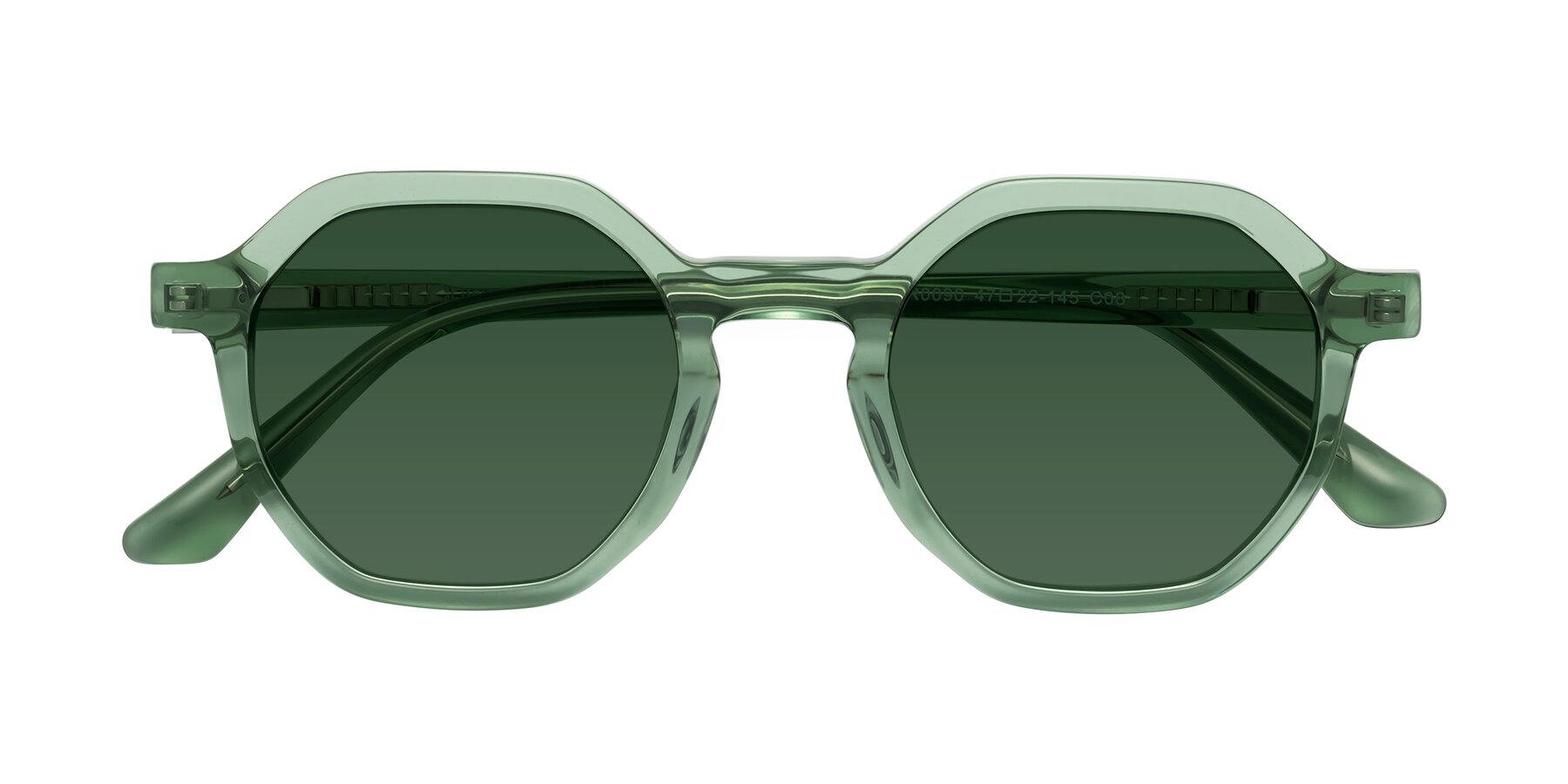 Folded Front of Lucian in Light Green with Green Tinted Lenses