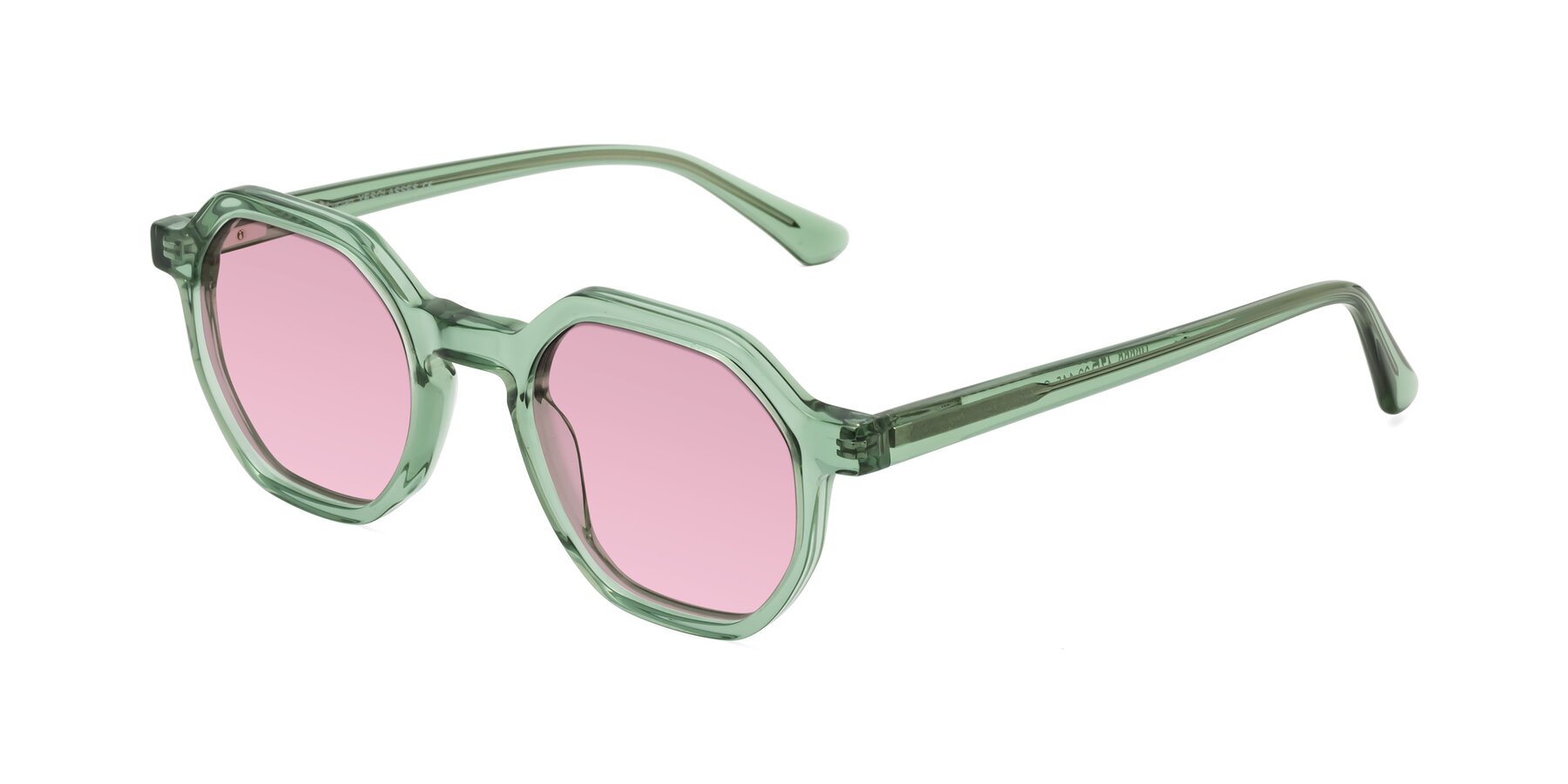 Angle of Lucian in Light Green with Light Wine Tinted Lenses