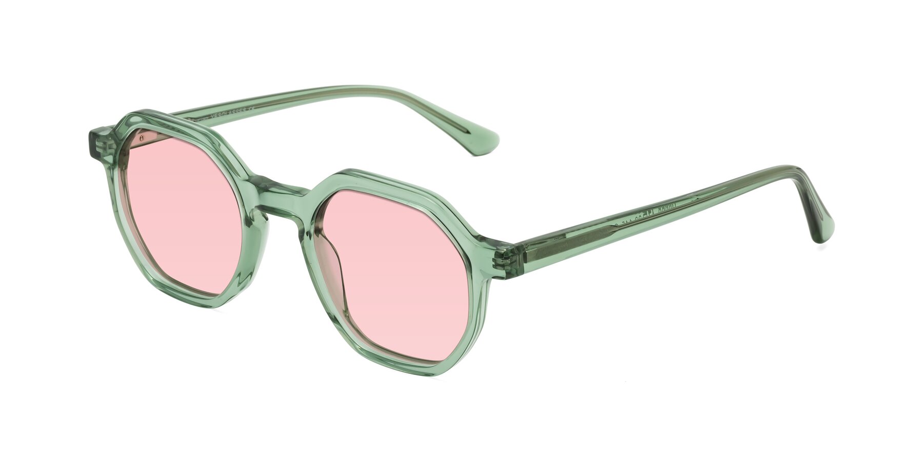 Angle of Lucian in Light Green with Light Garnet Tinted Lenses