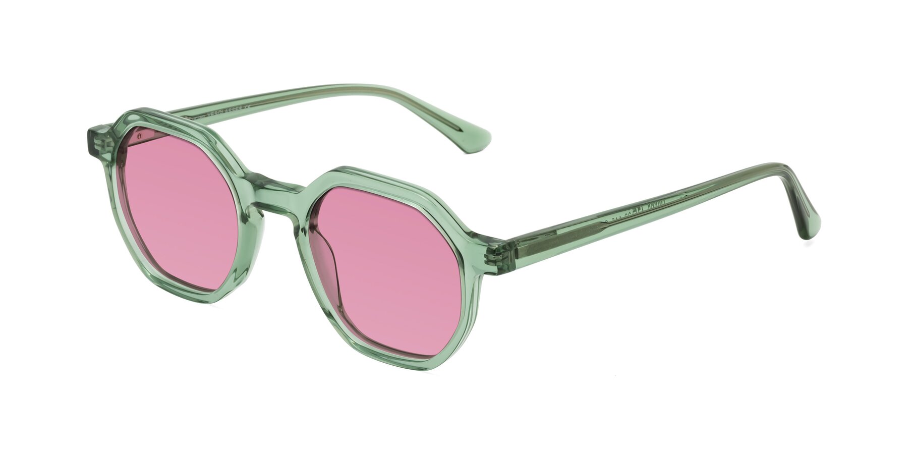 Angle of Lucian in Light Green with Medium Wine Tinted Lenses