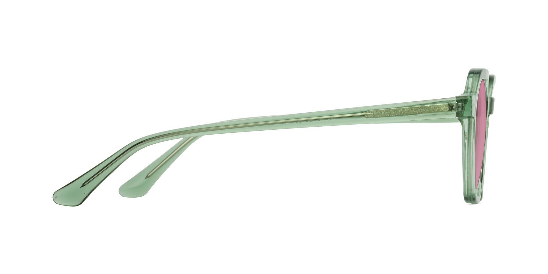 Side of Lucian in Light Green with Medium Wine Tinted Lenses