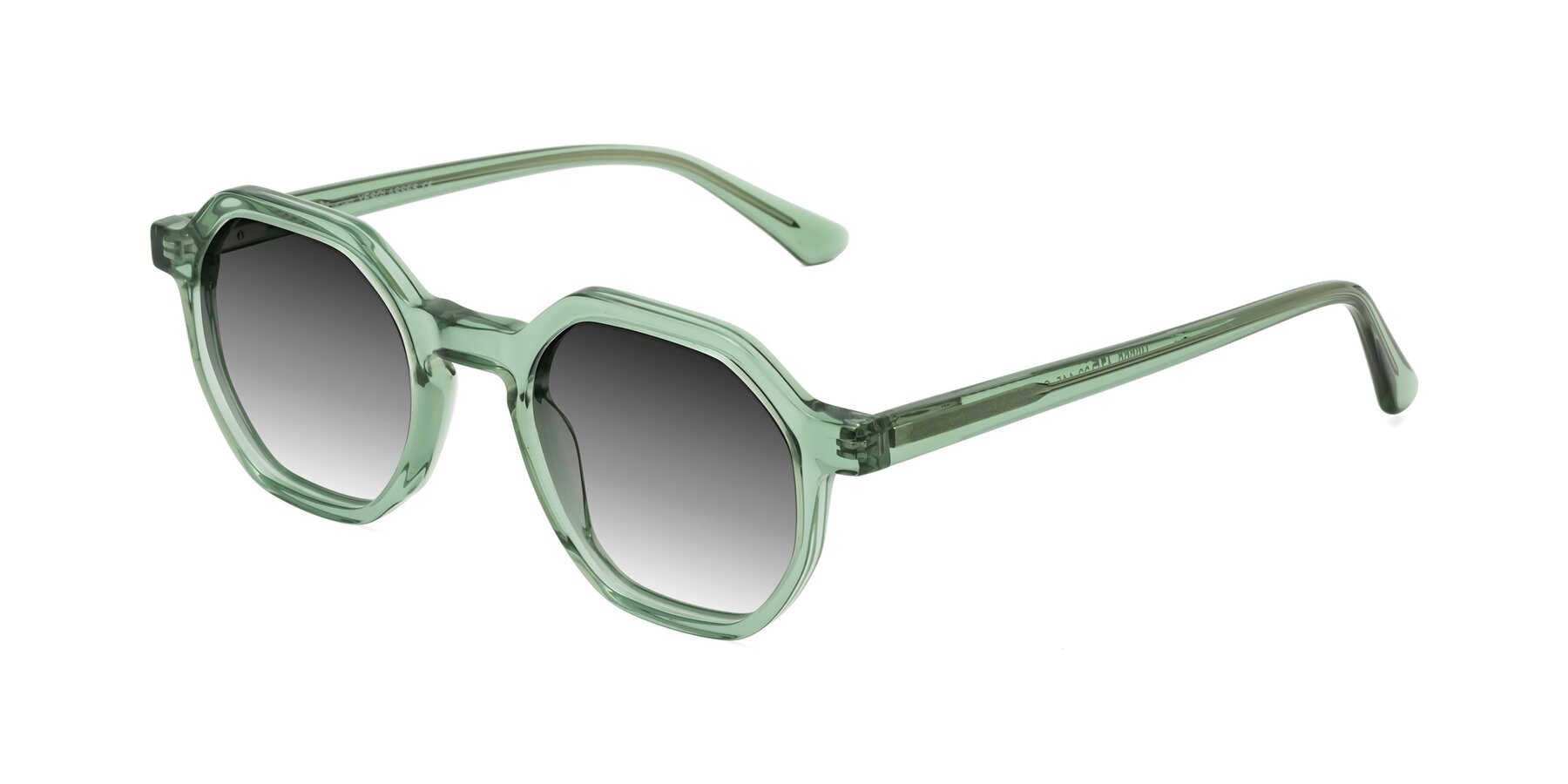 Angle of Lucian in Light Green with Gray Gradient Lenses