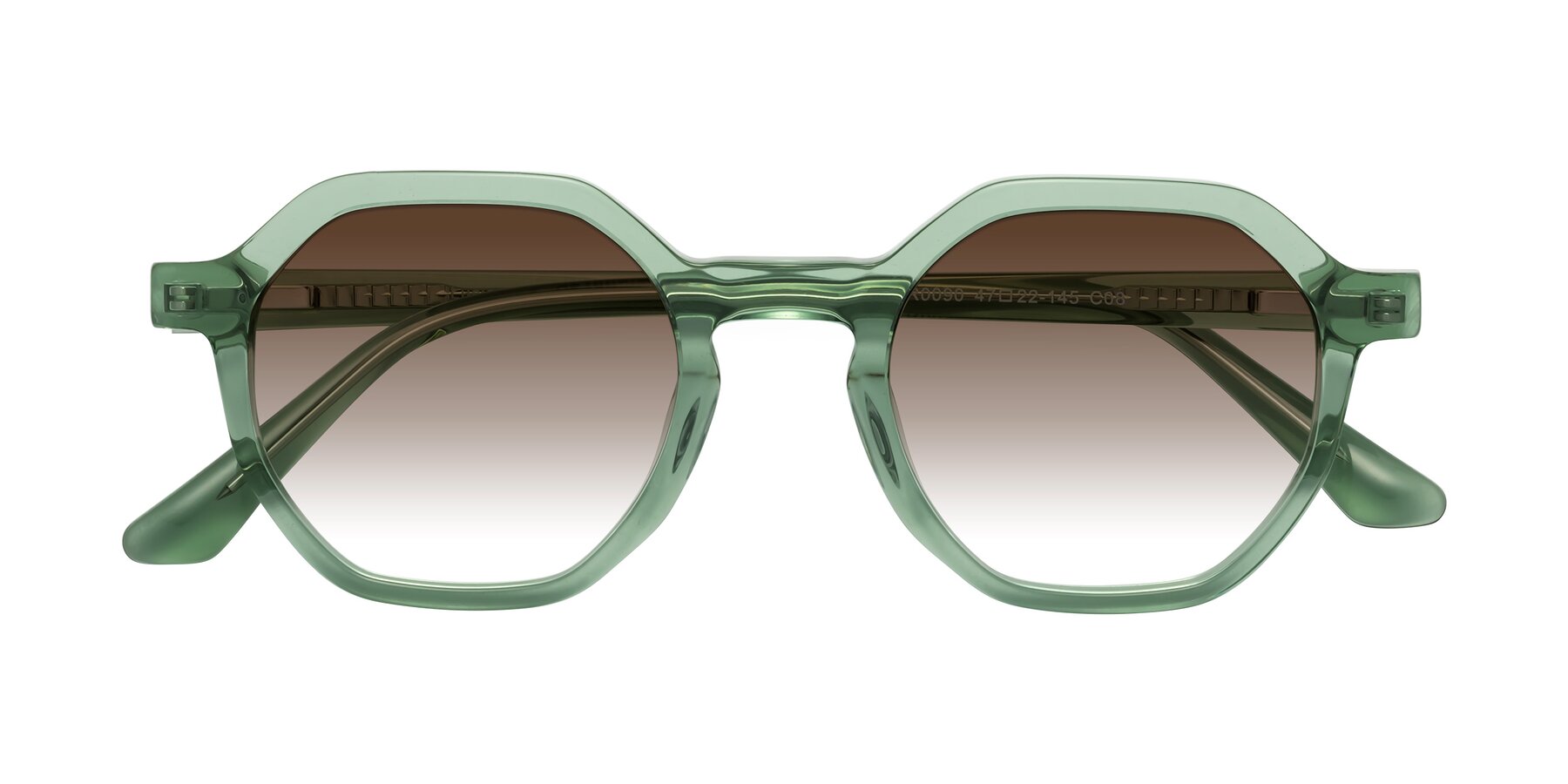 Folded Front of Lucian in Light Green with Brown Gradient Lenses