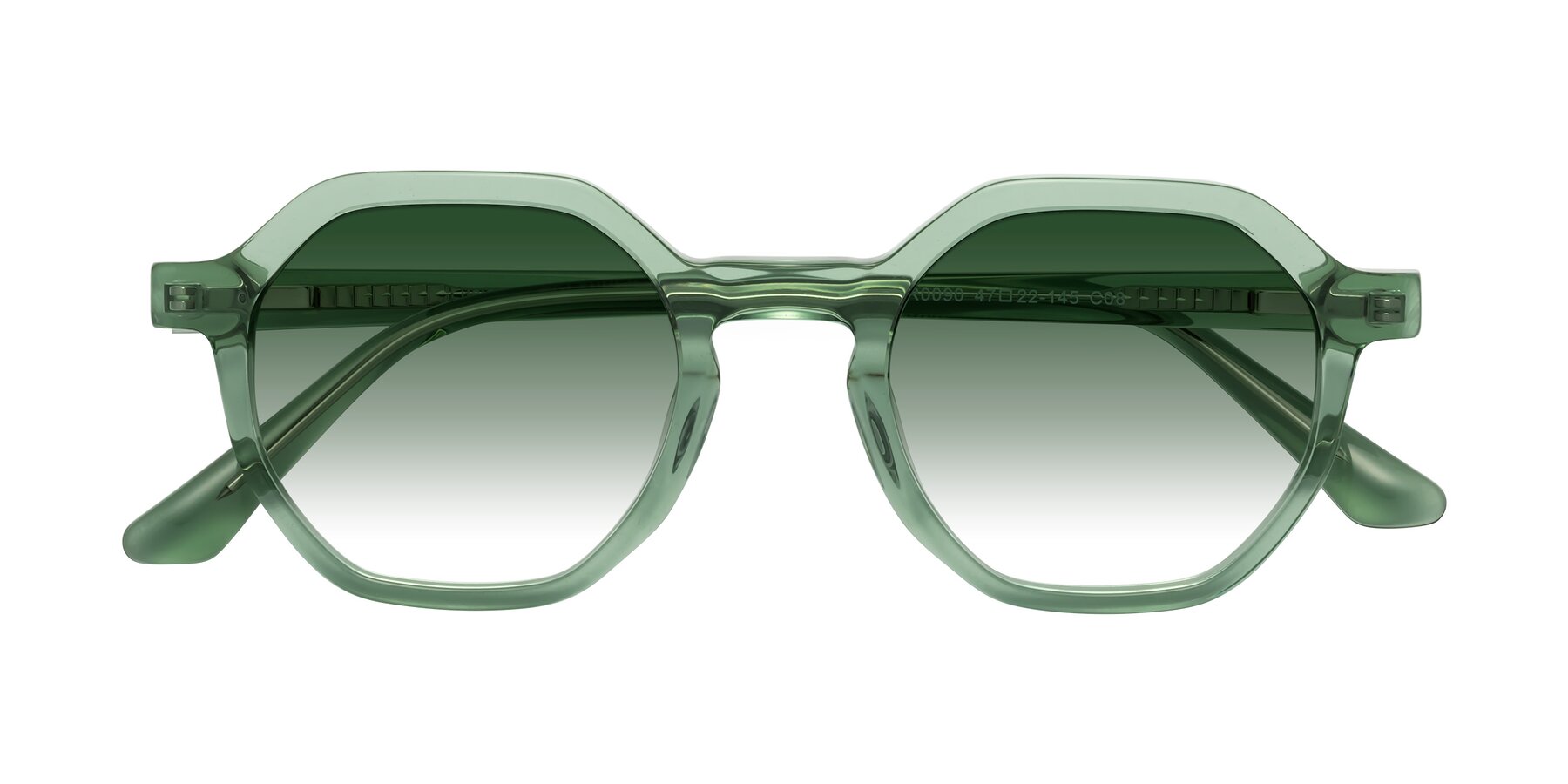 Folded Front of Lucian in Light Green with Green Gradient Lenses