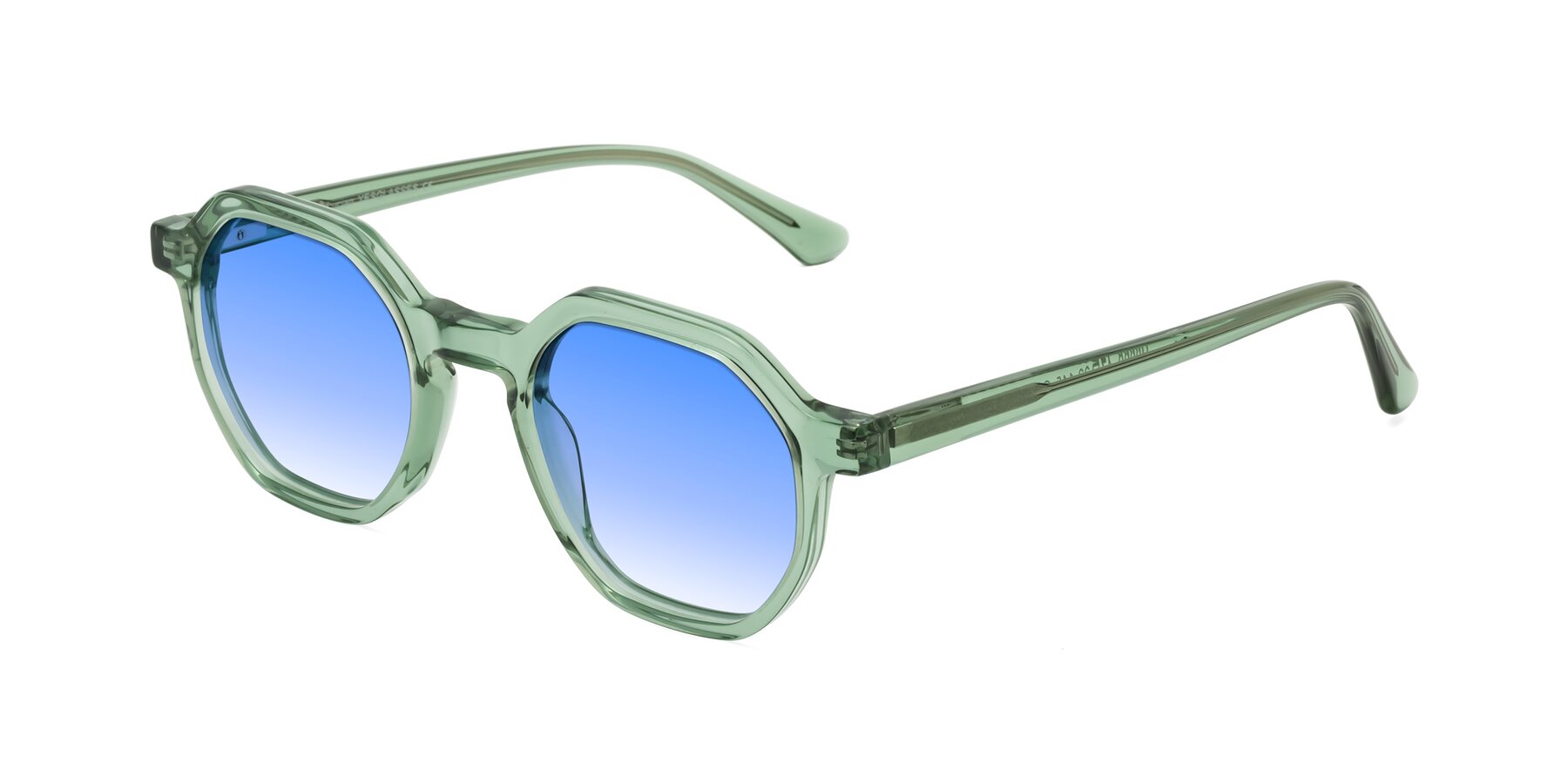 Angle of Lucian in Light Green with Blue Gradient Lenses