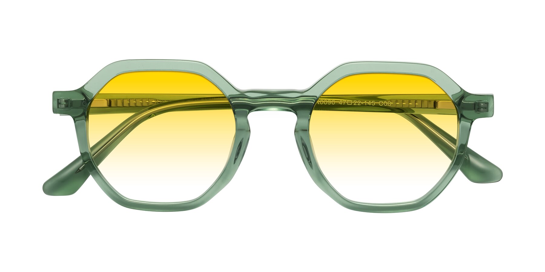 Folded Front of Lucian in Light Green with Yellow Gradient Lenses