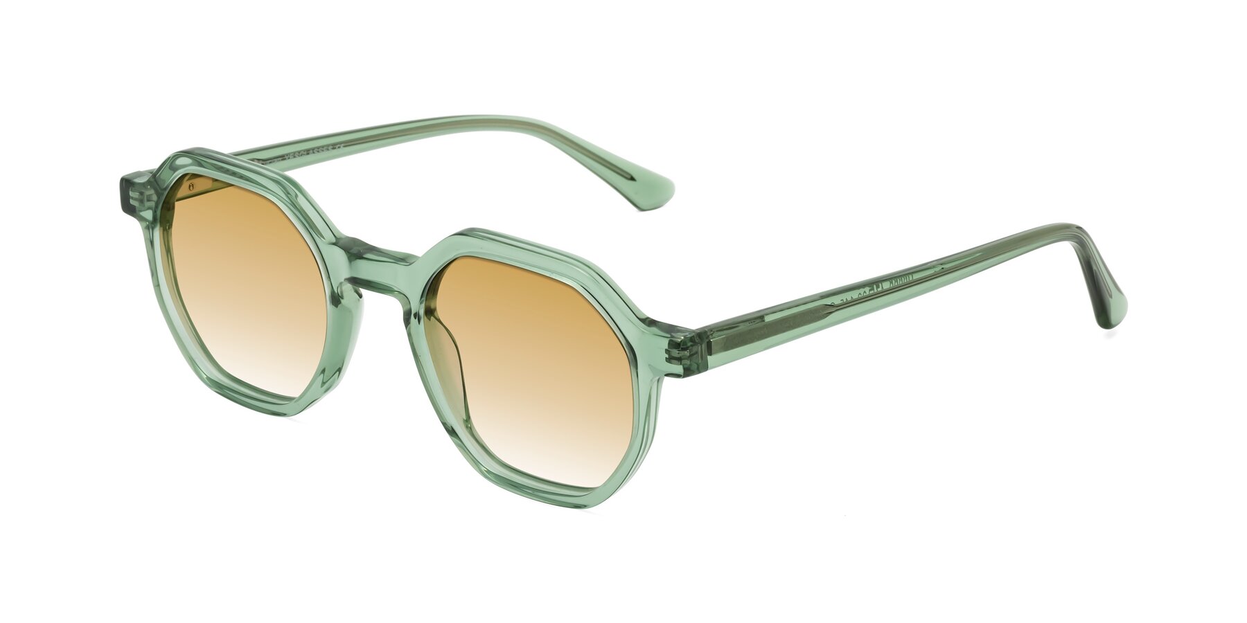 Angle of Lucian in Light Green with Champagne Gradient Lenses