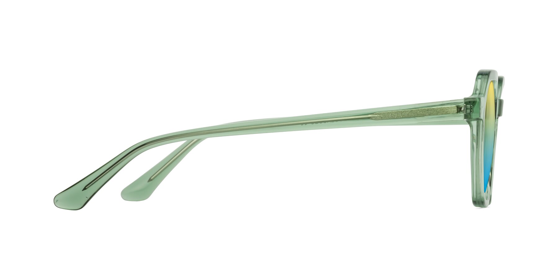 Side of Lucian in Light Green with Yellow / Blue Gradient Lenses