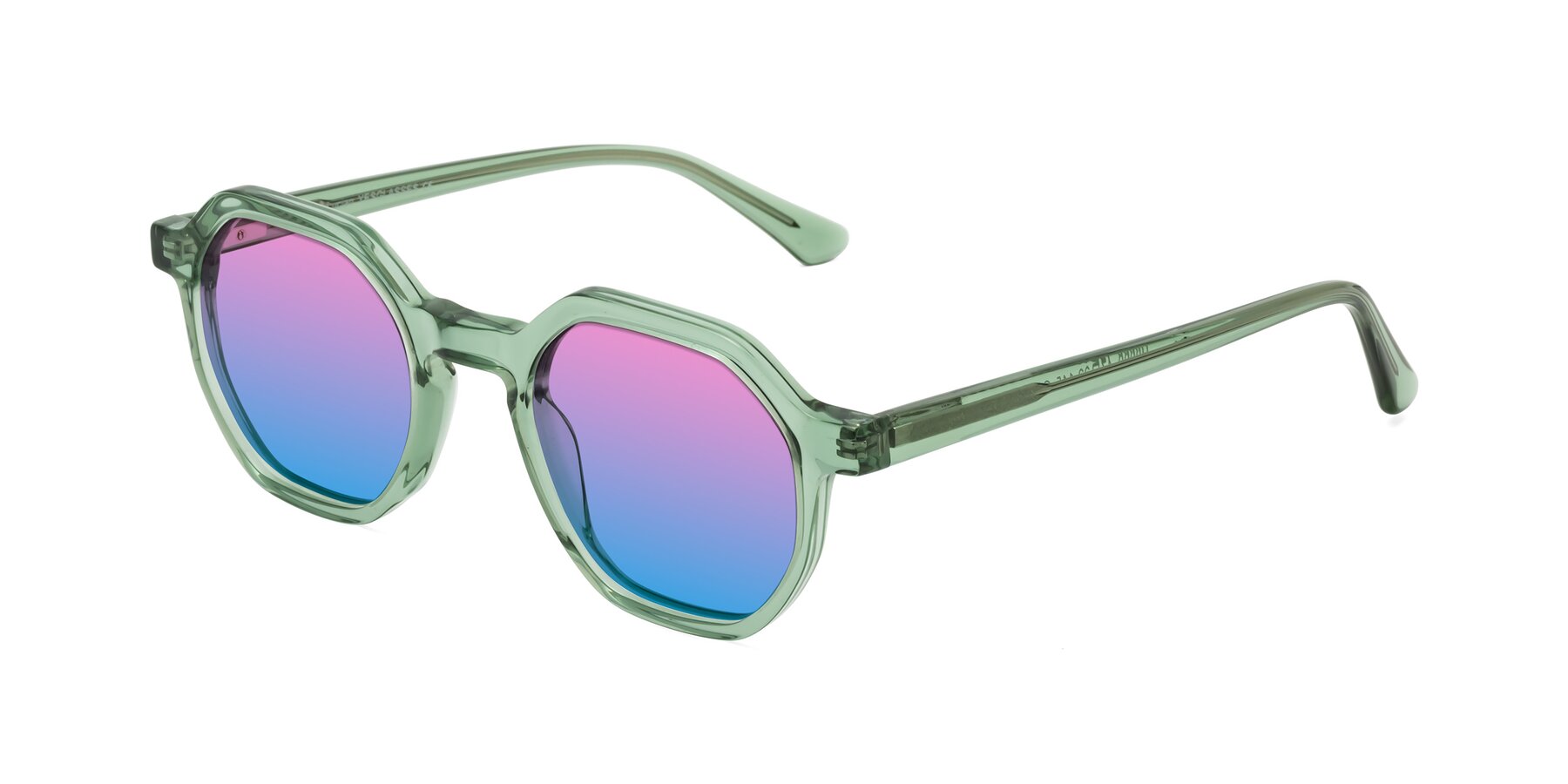 Angle of Lucian in Light Green with Pink / Blue Gradient Lenses