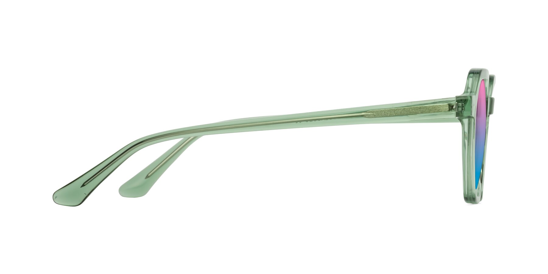 Side of Lucian in Light Green with Pink / Blue Gradient Lenses