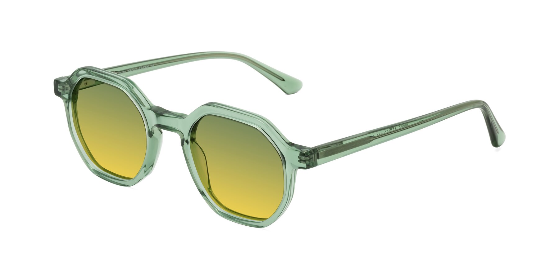 Angle of Lucian in Light Green with Green / Yellow Gradient Lenses