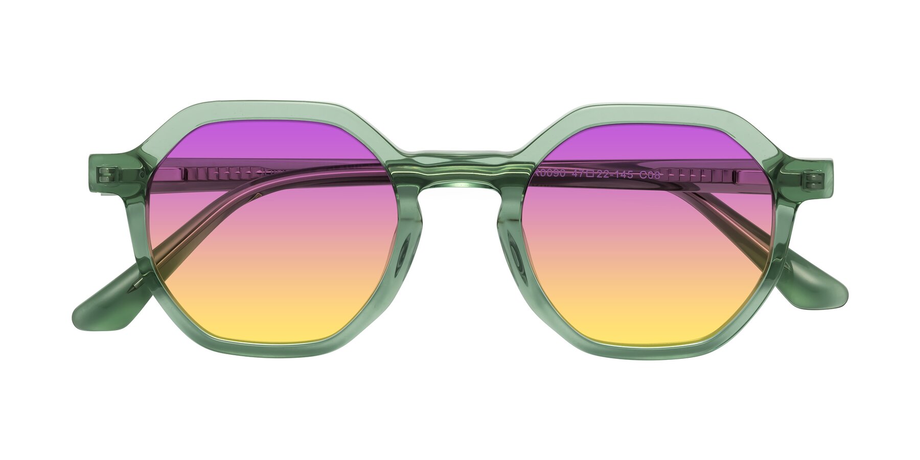 Folded Front of Lucian in Light Green with Purple / Yellow Gradient Lenses