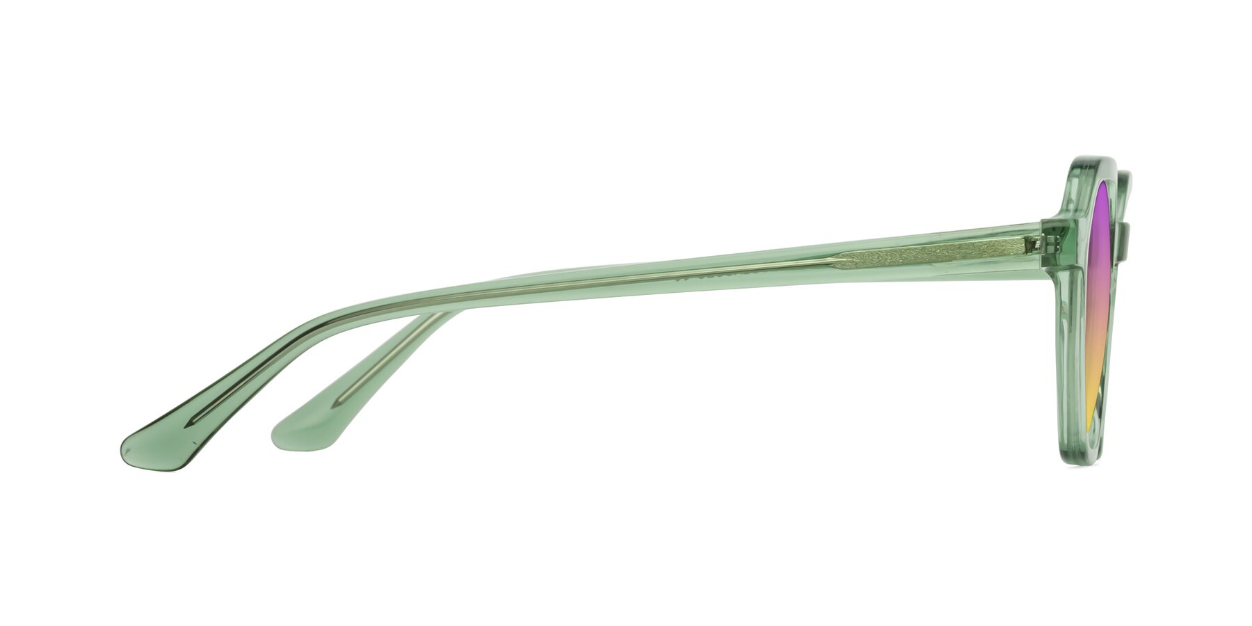 Side of Lucian in Light Green with Purple / Yellow Gradient Lenses