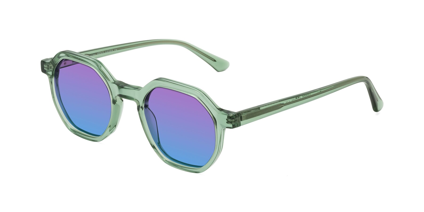 Angle of Lucian in Light Green with Purple / Blue Gradient Lenses