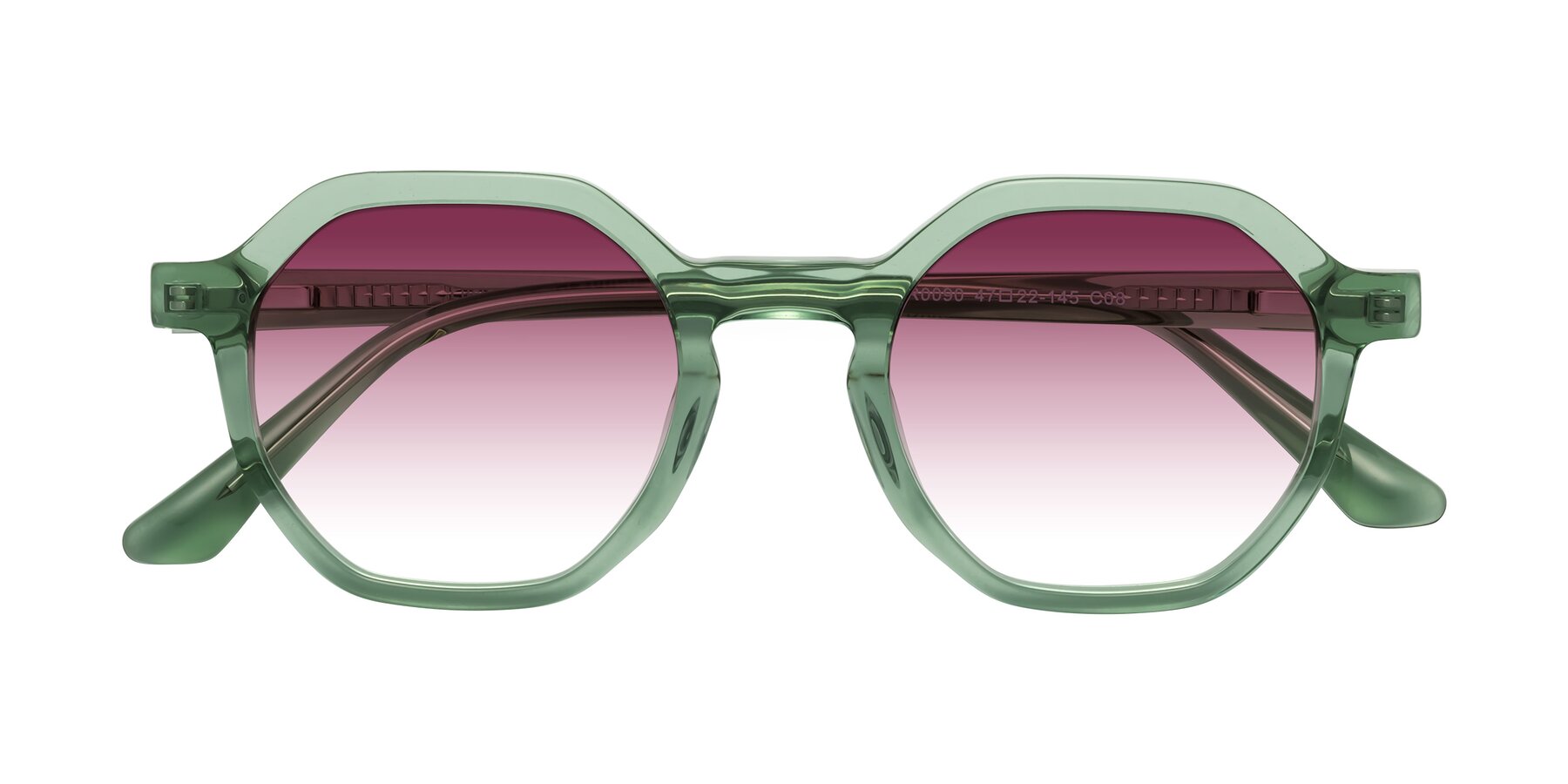 Folded Front of Lucian in Light Green with Wine Gradient Lenses