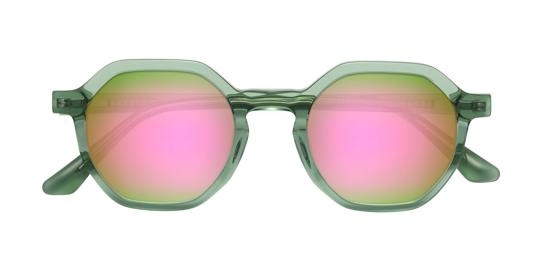 Folded Front of Lucian in Light Green with Pink Mirrored Lenses