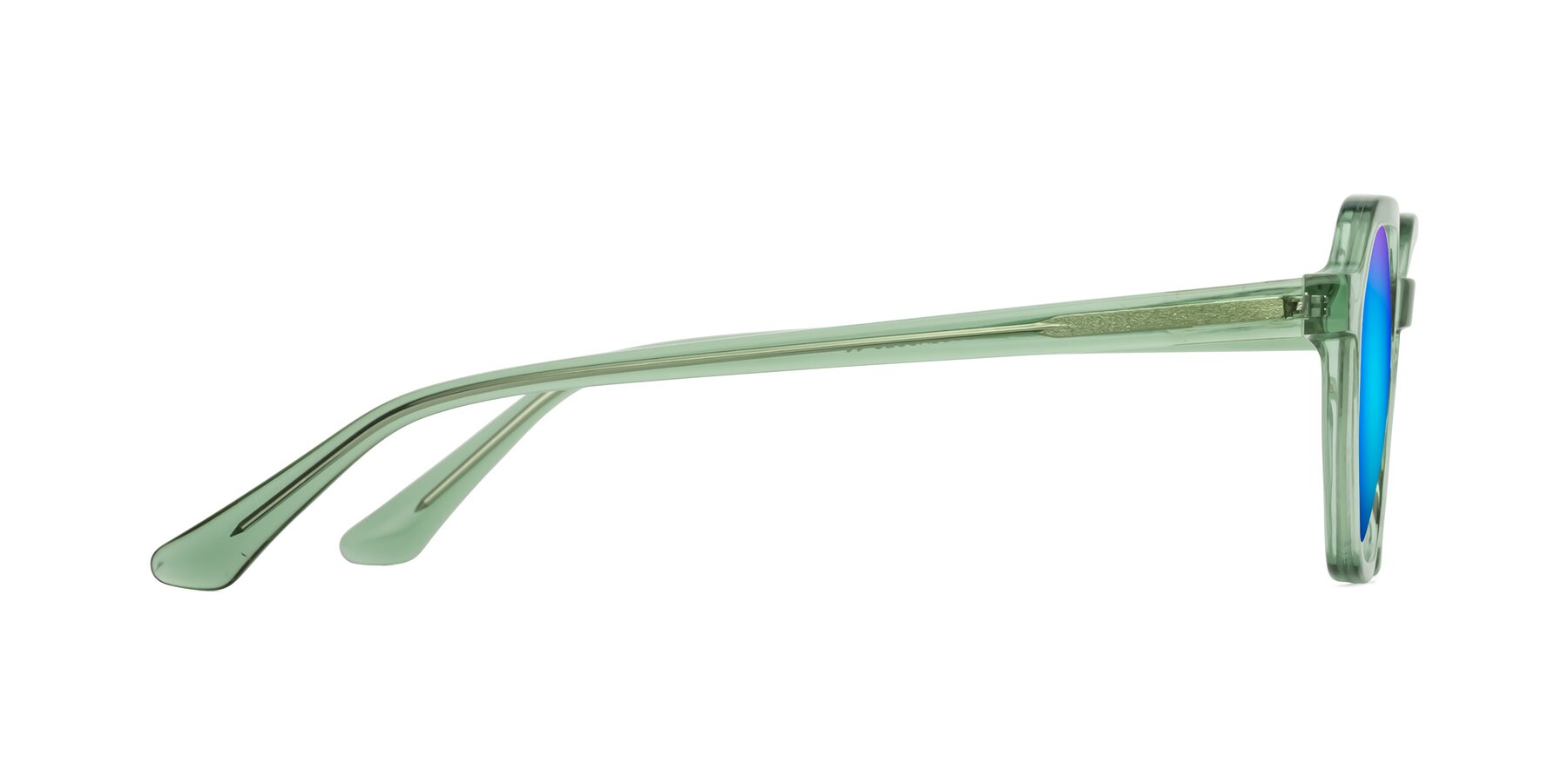 Side of Lucian in Light Green with Blue Mirrored Lenses