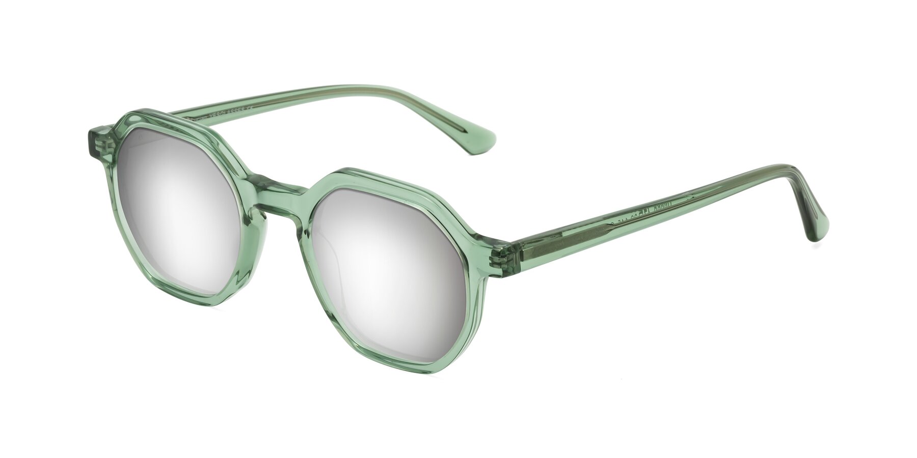 Angle of Lucian in Light Green with Silver Mirrored Lenses