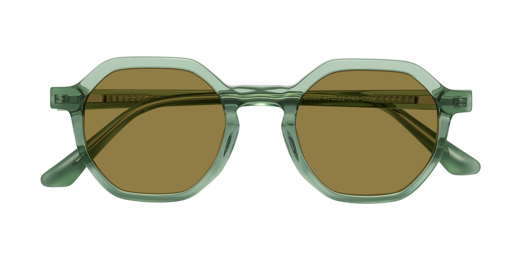 Folded Front of Lucian in Light Green with Brown Polarized Lenses