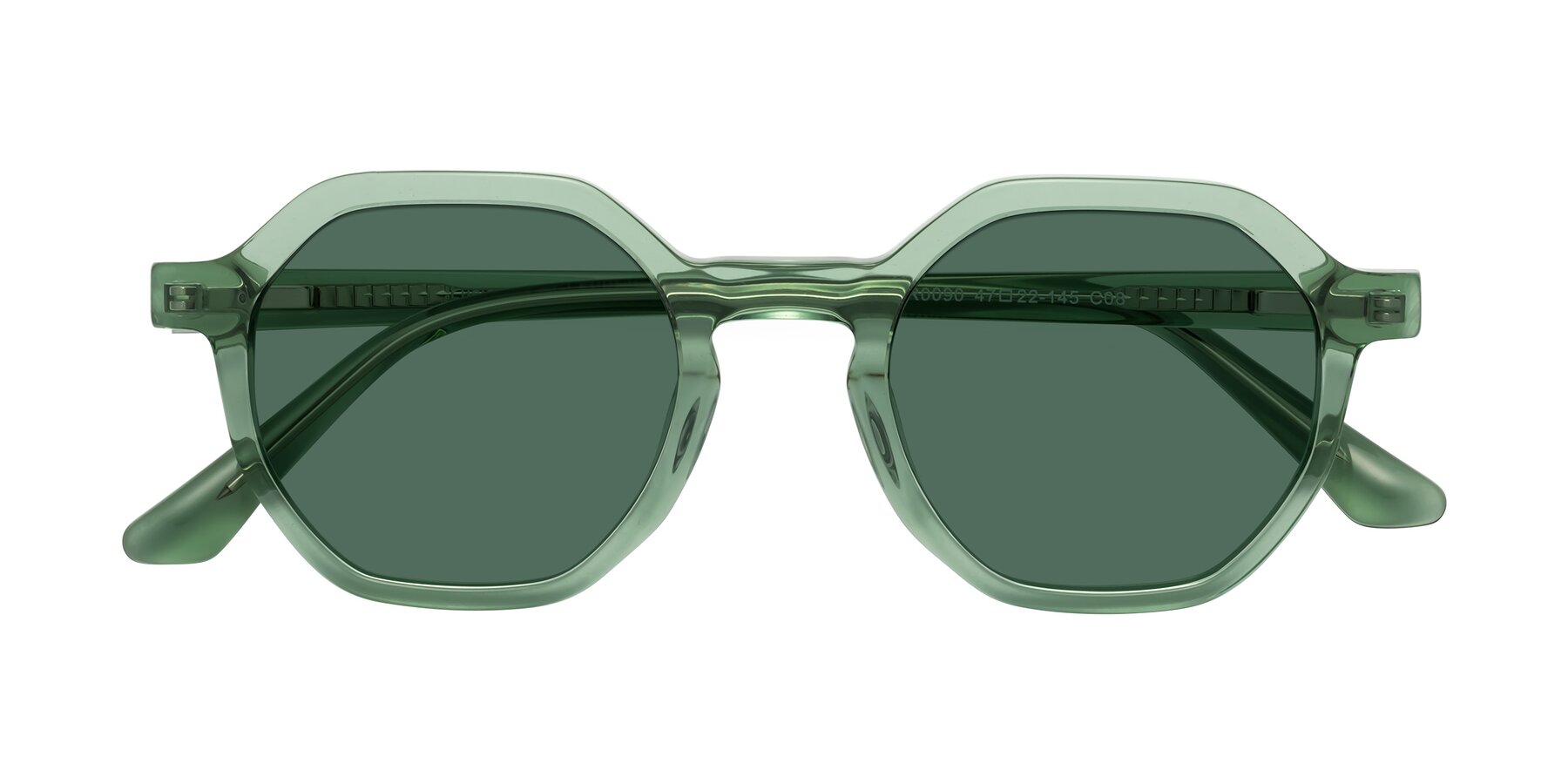 Folded Front of Lucian in Light Green with Green Polarized Lenses