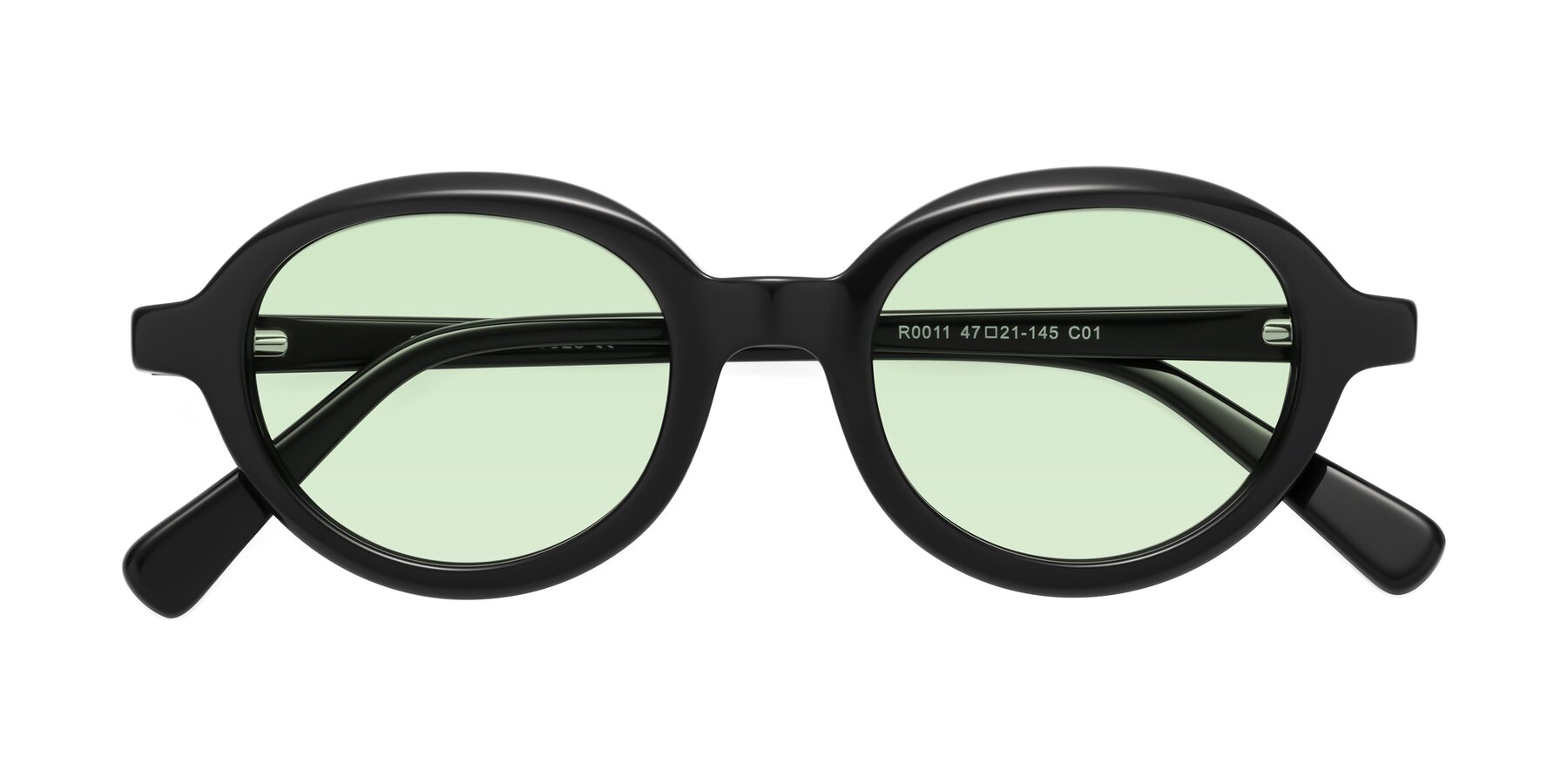Folded Front of Seed in Black with Light Green Tinted Lenses