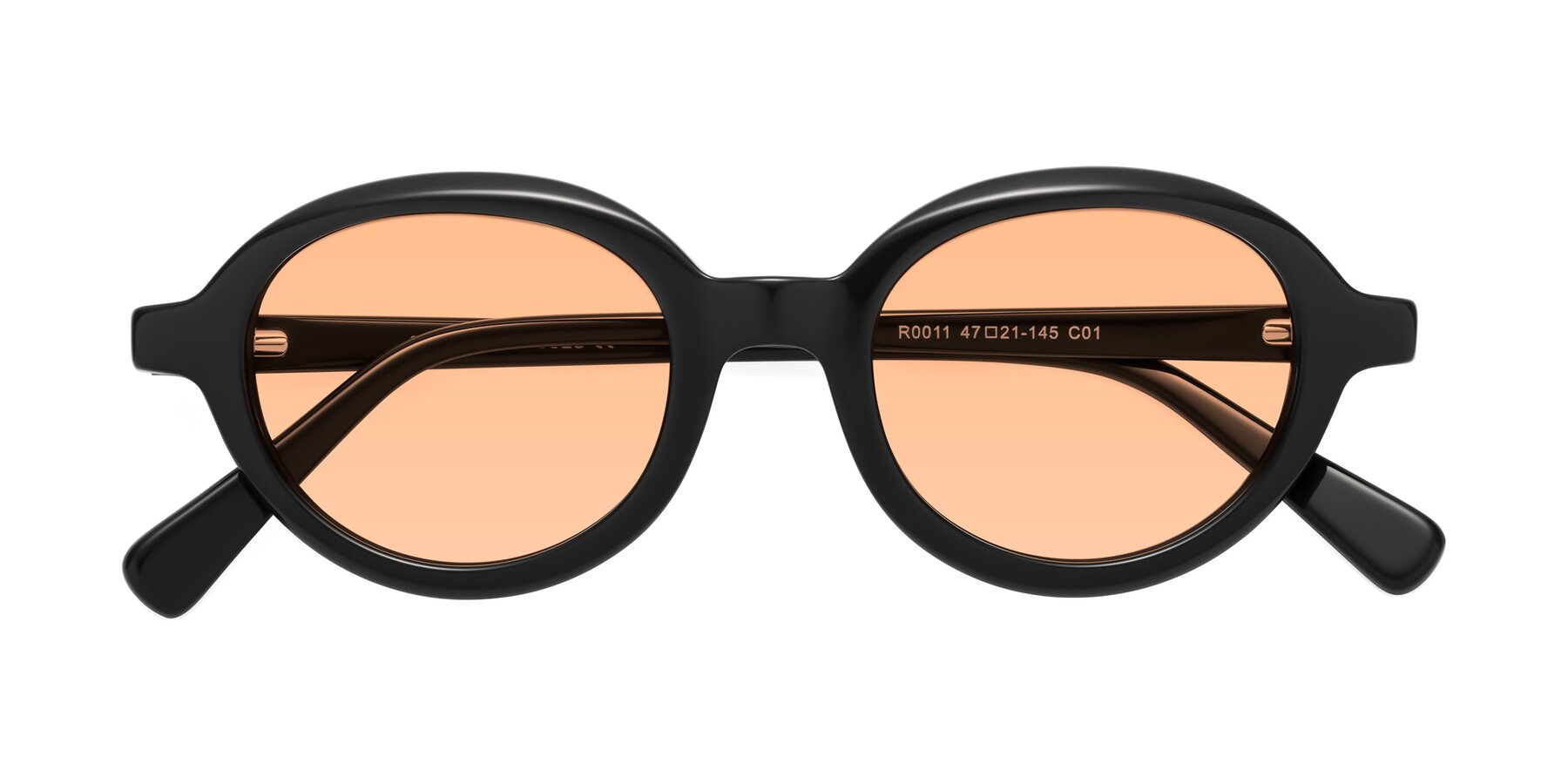 Folded Front of Seed in Black with Light Orange Tinted Lenses