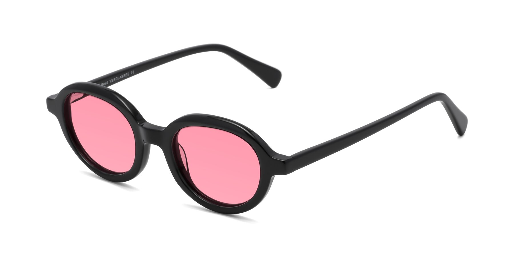 Angle of Seed in Black with Pink Tinted Lenses
