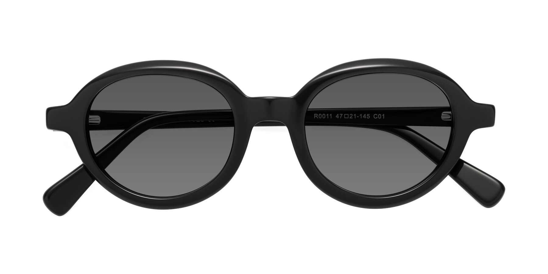 Folded Front of Seed in Black with Medium Gray Tinted Lenses