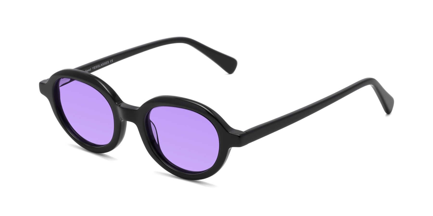 Angle of Seed in Black with Medium Purple Tinted Lenses