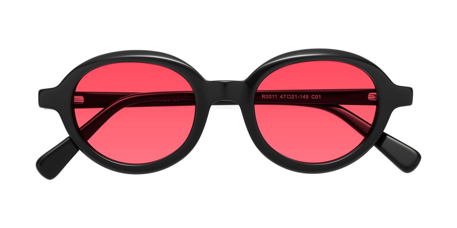 Folded Front of Seed in Black with Red Tinted Lenses