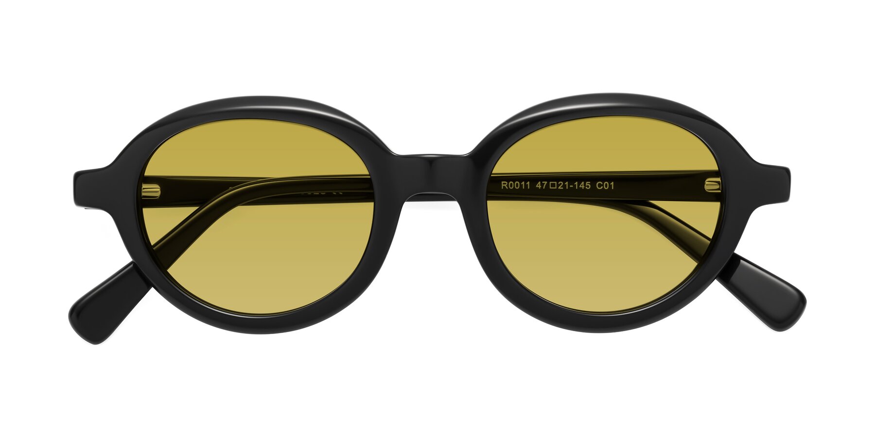 Folded Front of Seed in Black with Champagne Tinted Lenses
