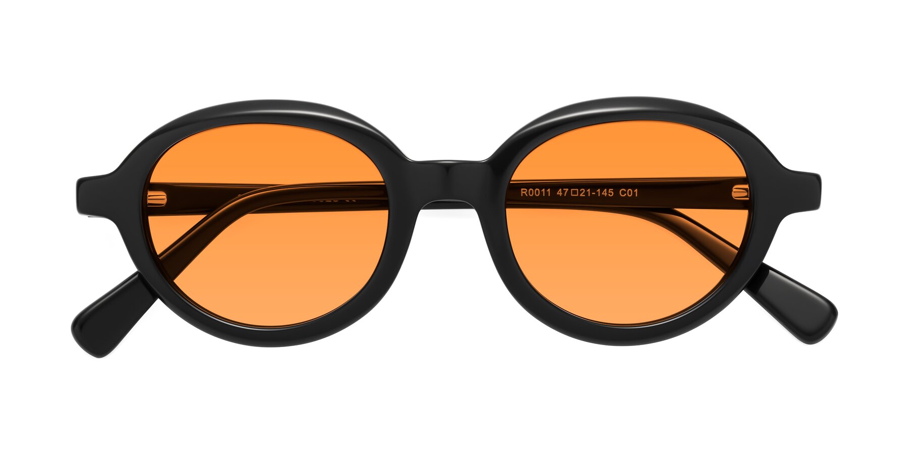 Folded Front of Seed in Black with Orange Tinted Lenses
