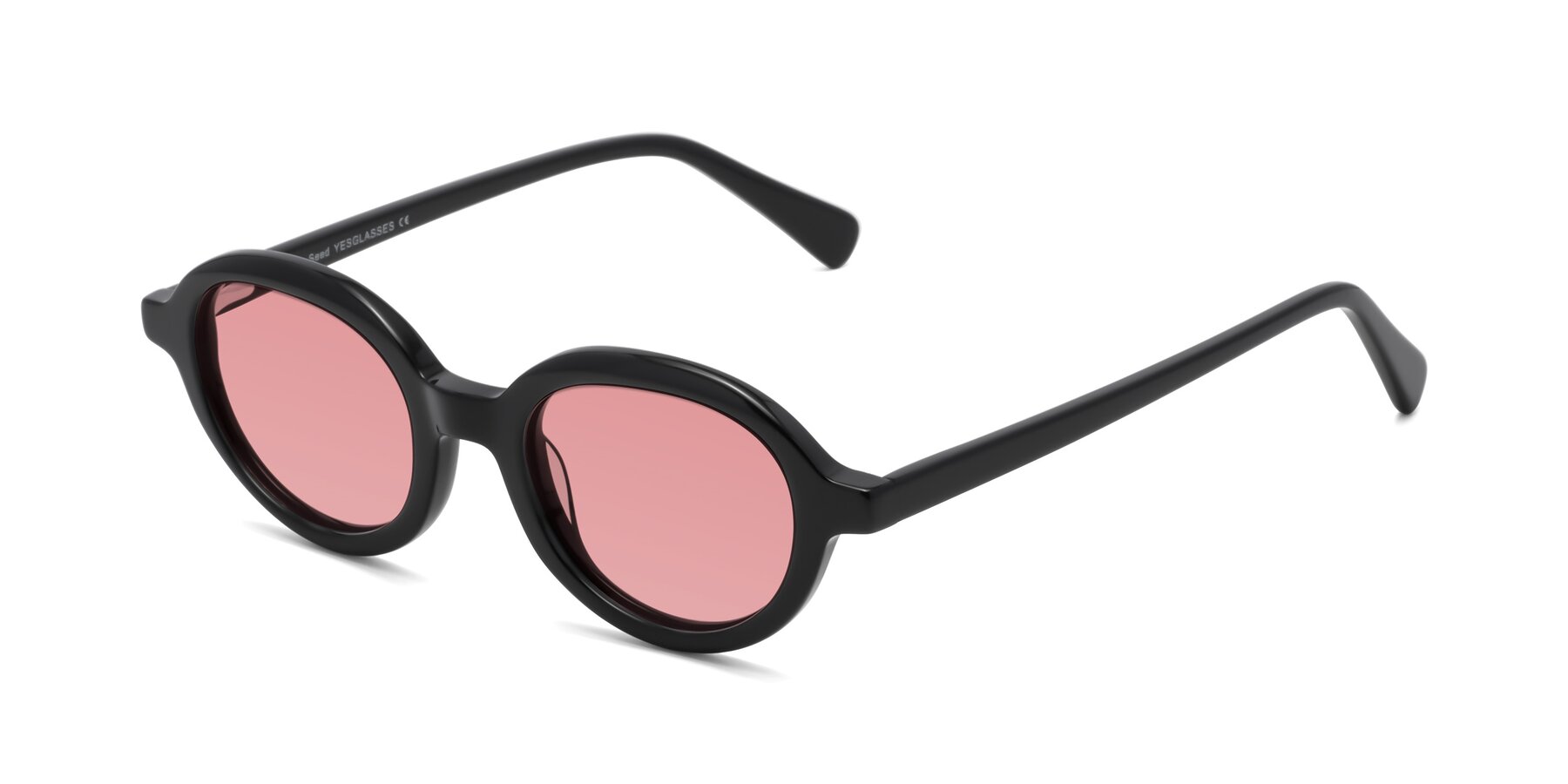 Angle of Seed in Black with Medium Garnet Tinted Lenses