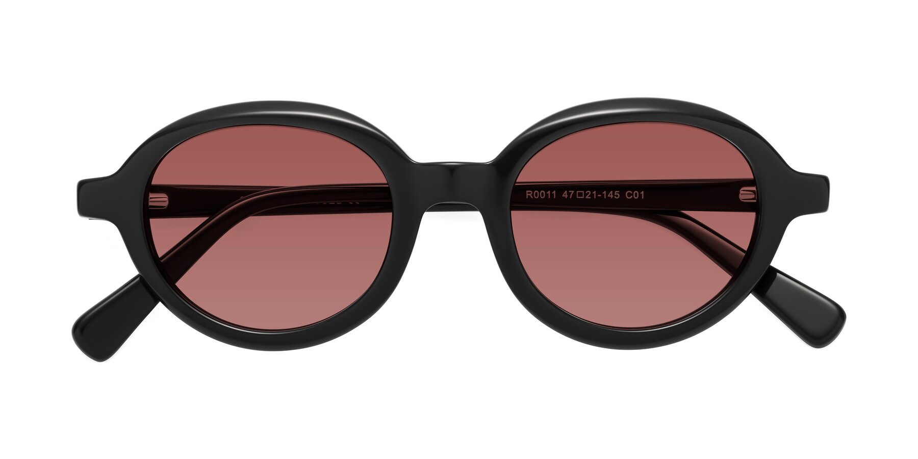 Folded Front of Seed in Black with Garnet Tinted Lenses