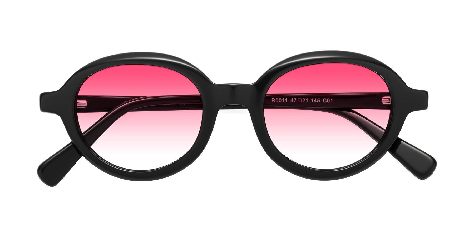 Folded Front of Seed in Black with Pink Gradient Lenses