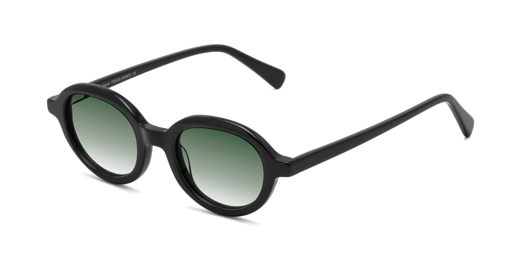 Angle of Seed in Black with Green Gradient Lenses