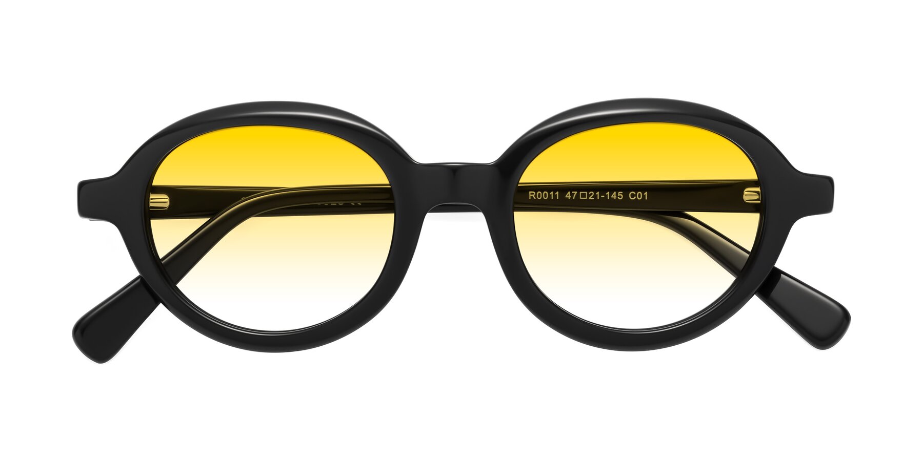 Folded Front of Seed in Black with Yellow Gradient Lenses