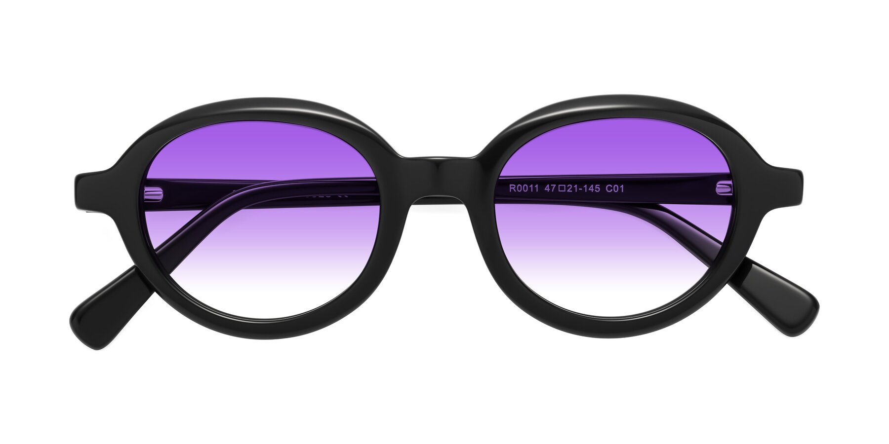 Folded Front of Seed in Black with Purple Gradient Lenses