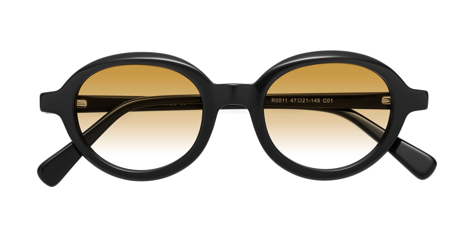 Folded Front of Seed in Black with Champagne Gradient Lenses