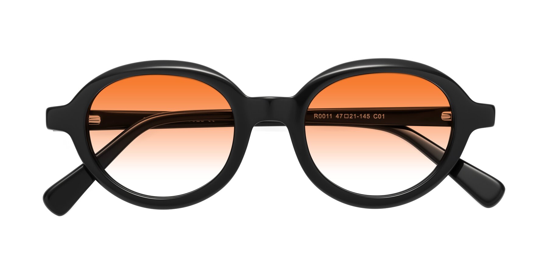 Folded Front of Seed in Black with Orange Gradient Lenses