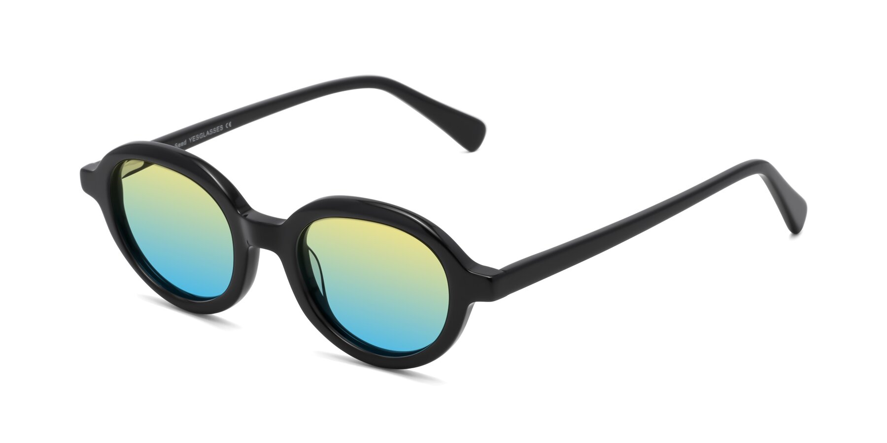 Angle of Seed in Black with Yellow / Blue Gradient Lenses