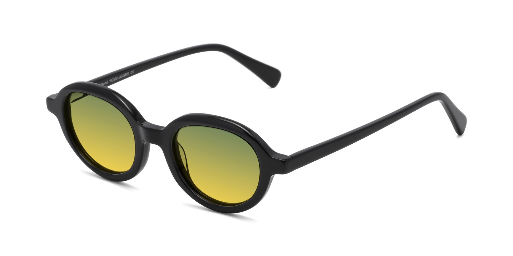 Angle of Seed in Black with Green / Yellow Gradient Lenses