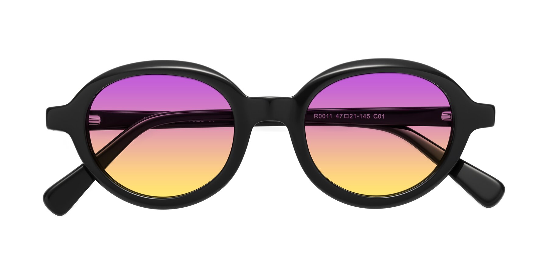 Folded Front of Seed in Black with Purple / Yellow Gradient Lenses