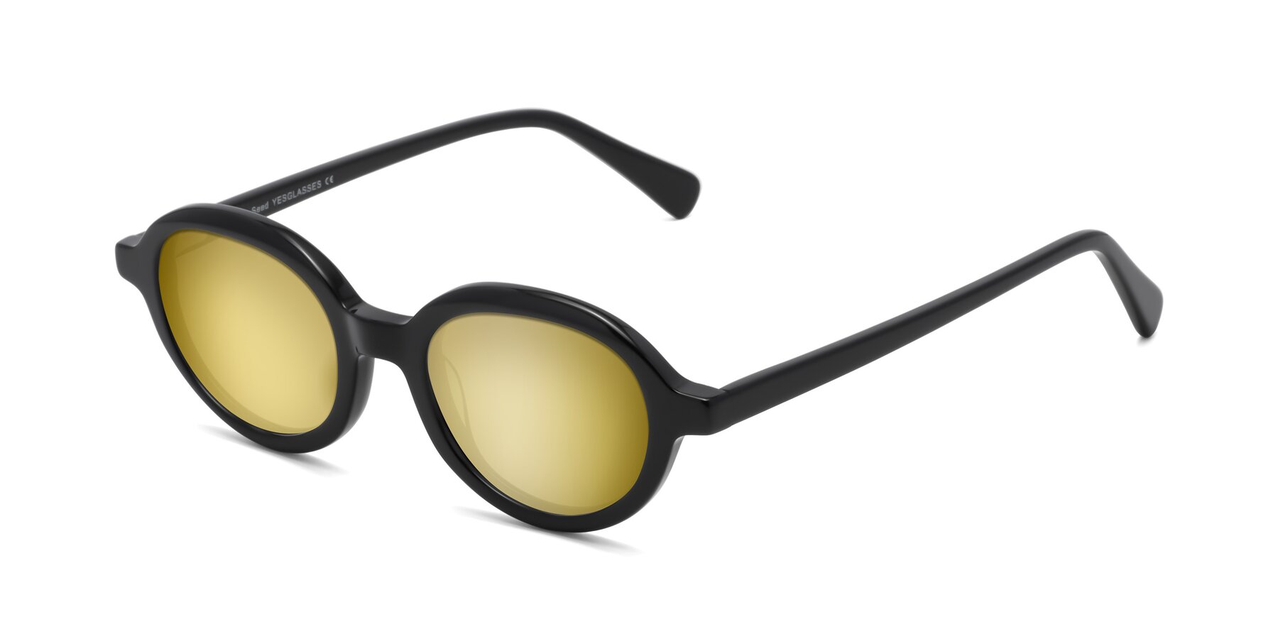 Angle of Seed in Black with Gold Mirrored Lenses