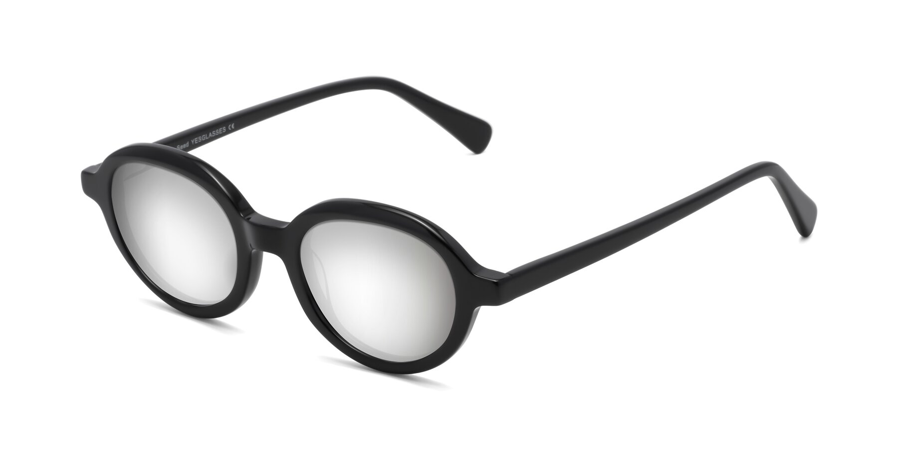Angle of Seed in Black with Silver Mirrored Lenses