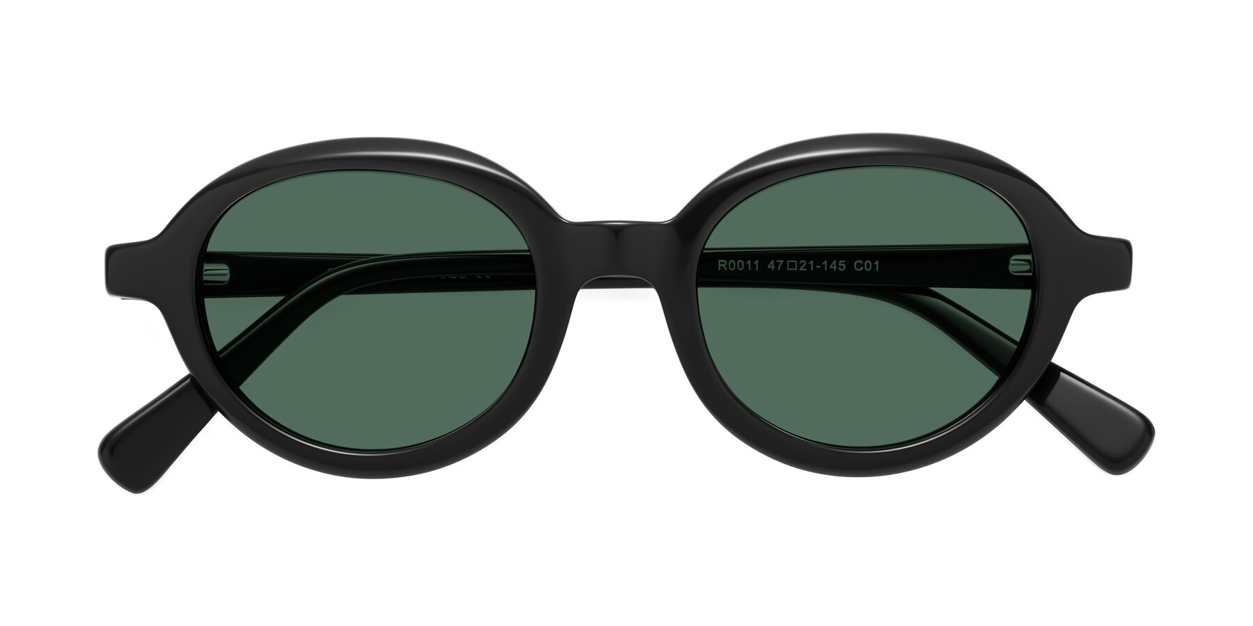 Folded Front of Seed in Black with Green Polarized Lenses